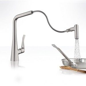 Metris Melangeur de cuisine   Douchette amovible   HANSGROHE 14820800 inoxydable  OTIK HANSGROHE - 1