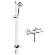 CROMA 100 ECOSTAT Multi-Aussenduschsystem mit Ecostat Comfort Thermostat und Duschstange 90 CROMO  Hansgrohe 27085000 HANSGROHE 