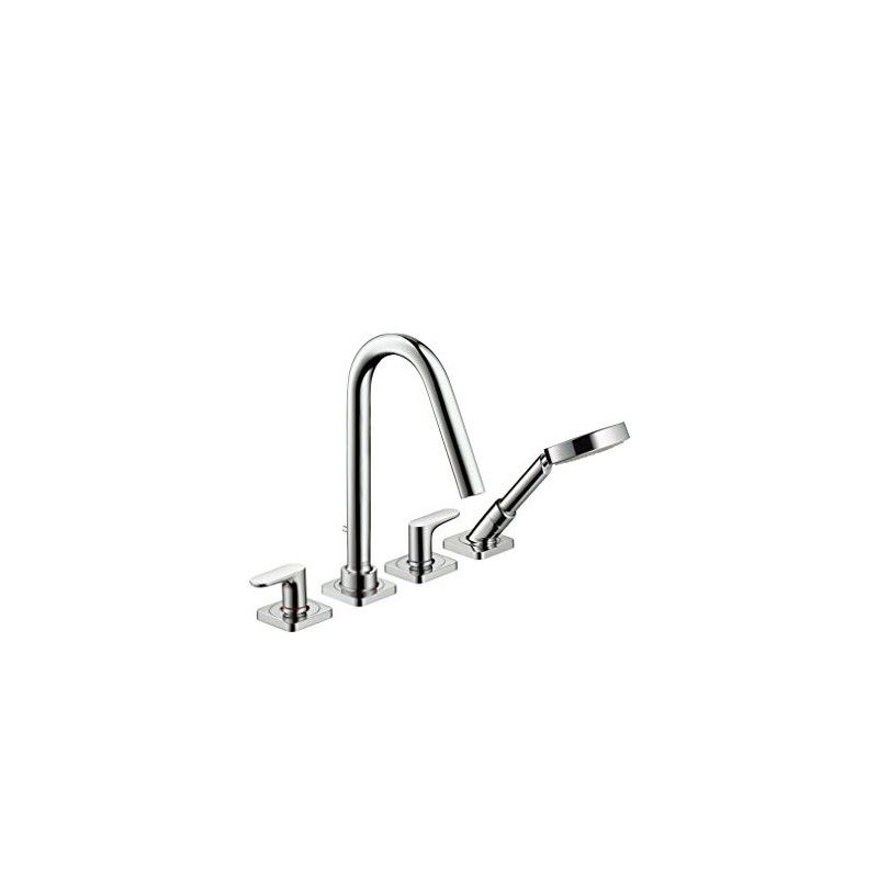 AXOR CITTERIO  Miscelatore monocomando a 4 fori con maniglie e rosette a leva , Piano PIASTRELLATO,CROMO  AXOR 34454000 HANSGROH