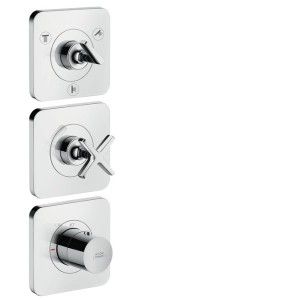 AXOR CITTERIO E Module de thermostat 380/120 encastre pour 3 consommateurs avec rosaces AXOR 36704000 HANSGROHE - 1