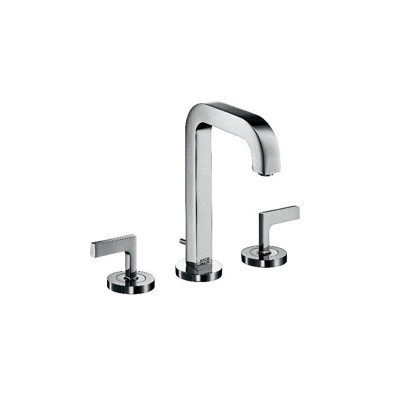 CITTERIO Mitigeur de lavabo 3 trous 170 avec bec de 140 mm, poignees a levier, rosaces et set de vidage CROMO  AXOR 39135000 HAN