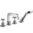 Citterio SET Esterna Rubinetto 4 fori Bordo Vasca  ,Maniglia CROCE,senza Piastra  R.Cromo AXOR 39445000 HANSGROHE - 1