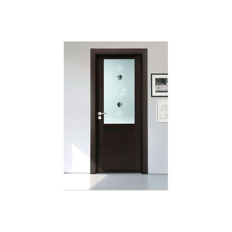 Porte Desa en stratifié émaillé série Nut National Walnut Soluna glass DESA PORTE - 1