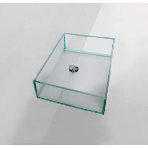 GSG GLASS Washbasin  in glass cm 120. Antiscale treatment for glass included. 120x35,5 GLLA120 GSG  - 1